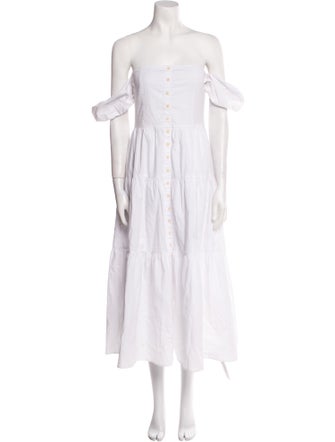 Staud Square Neckline Midi Length Dress