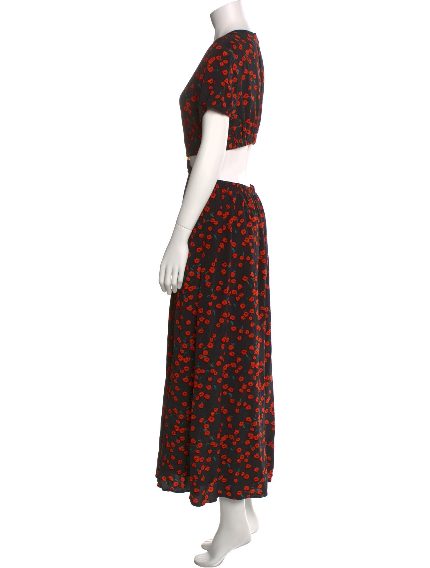 Staud Floral Print Long Dress