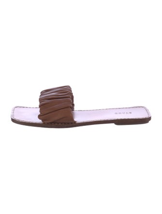 Staud Leather Pleated Accents Slides
