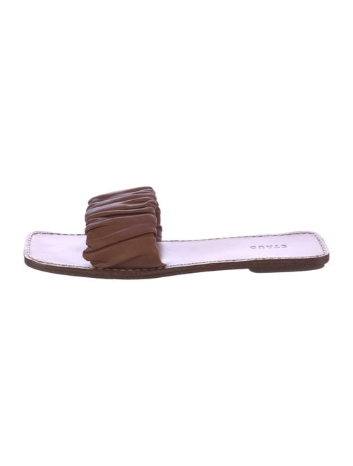 Staud Leather Pleated Accents Slides
