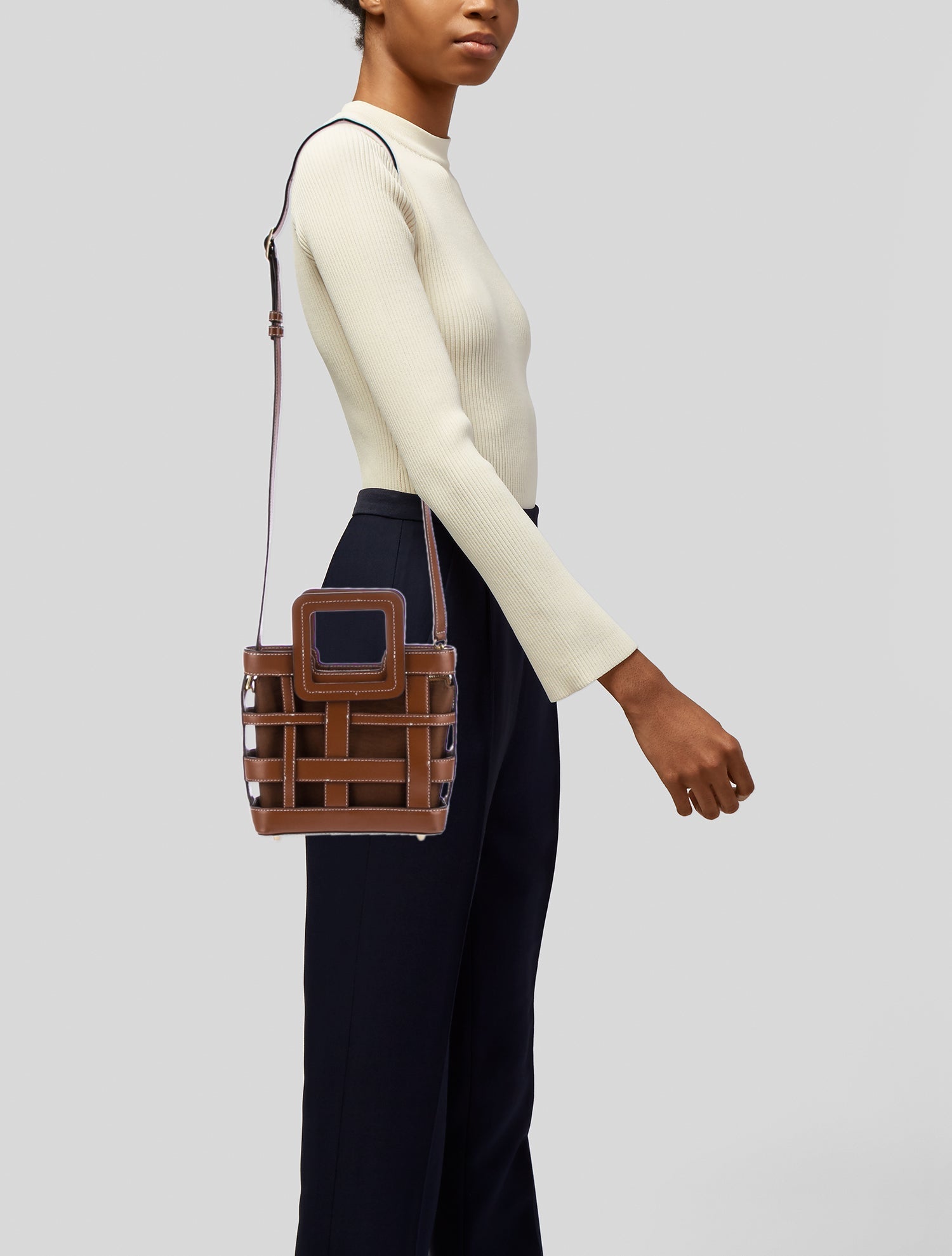 Staud Leather Messenger Bag
