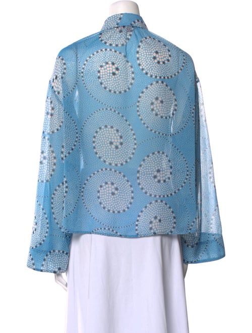 Staud Printed Long Sleeve Button-Up Top