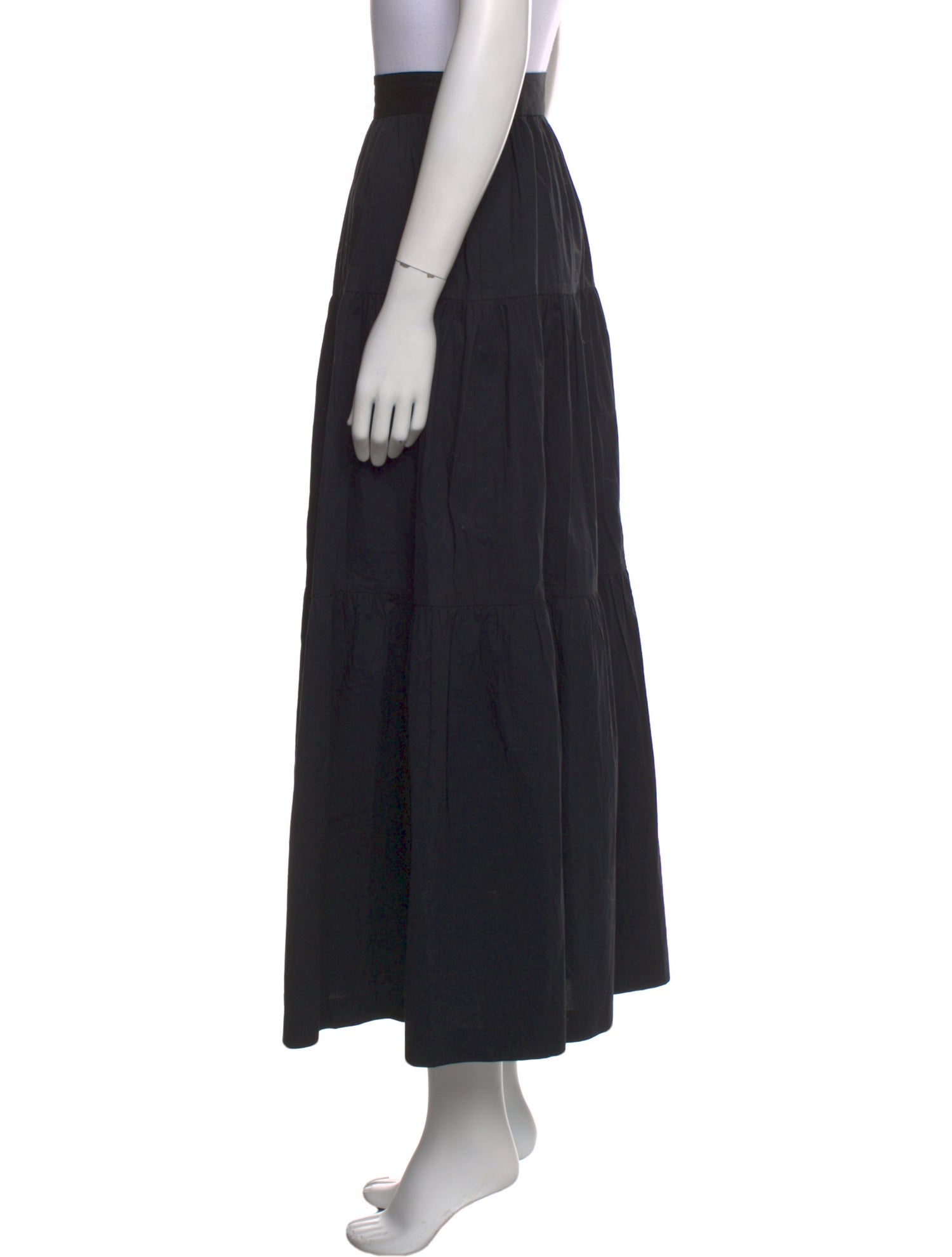 Staud Pleated Accents Midi Length Skirt