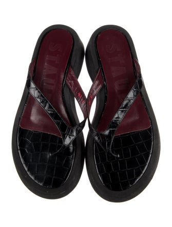 Staud Leather Flip Flops