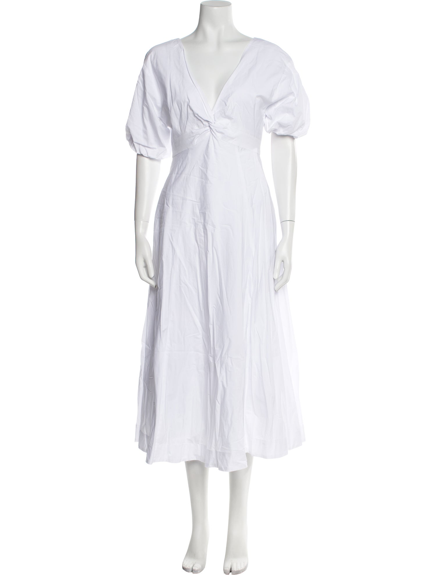 Staud V-Neck Midi Length Dress