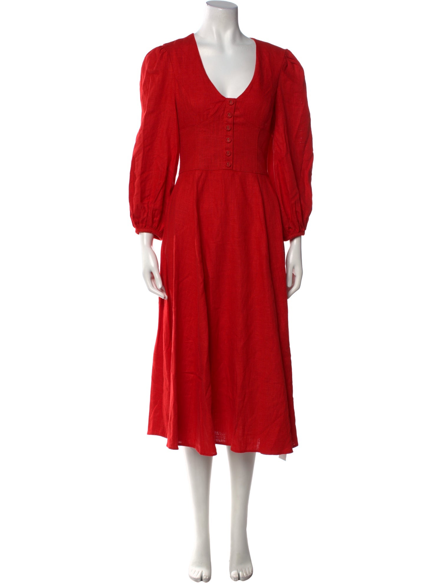 Staud Scoop Neck Midi Length Dress