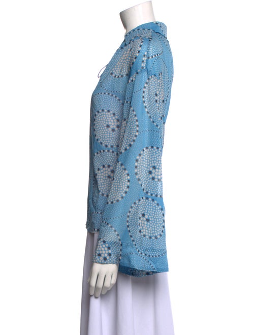 Staud Printed Long Sleeve Button-Up Top