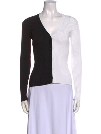 Staud Colorblock Pattern V-Neck Top