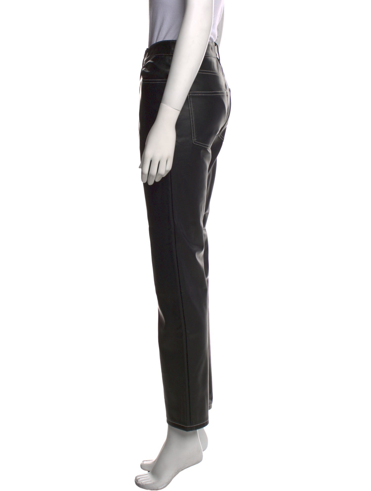 Staud Faux Leather Straight Leg Pants