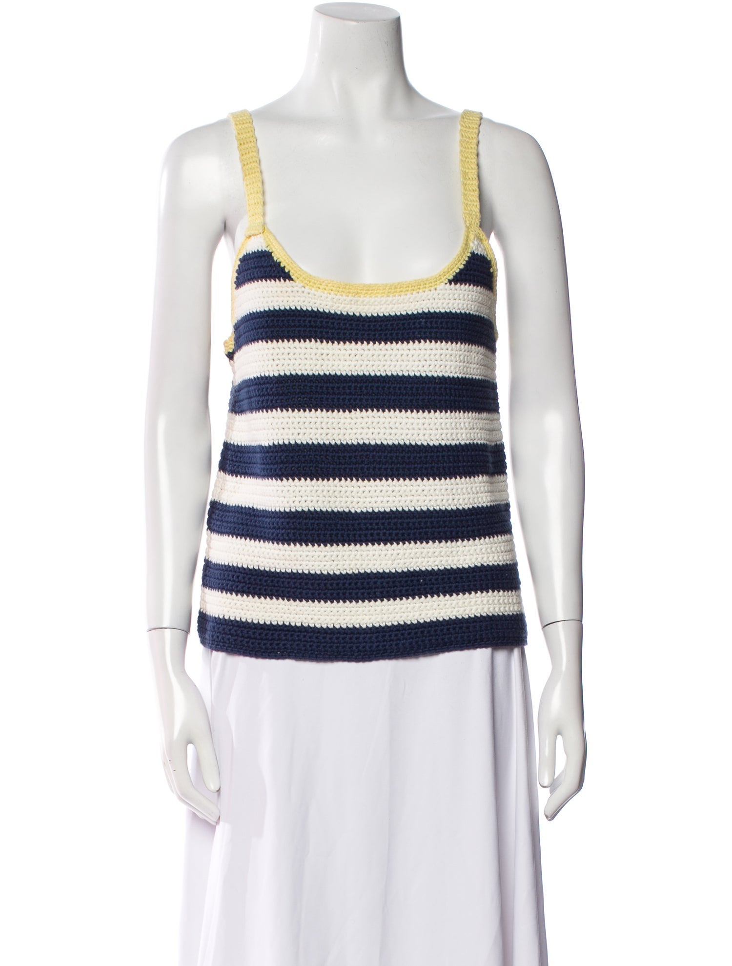 Staud Striped Scoop Neck Top