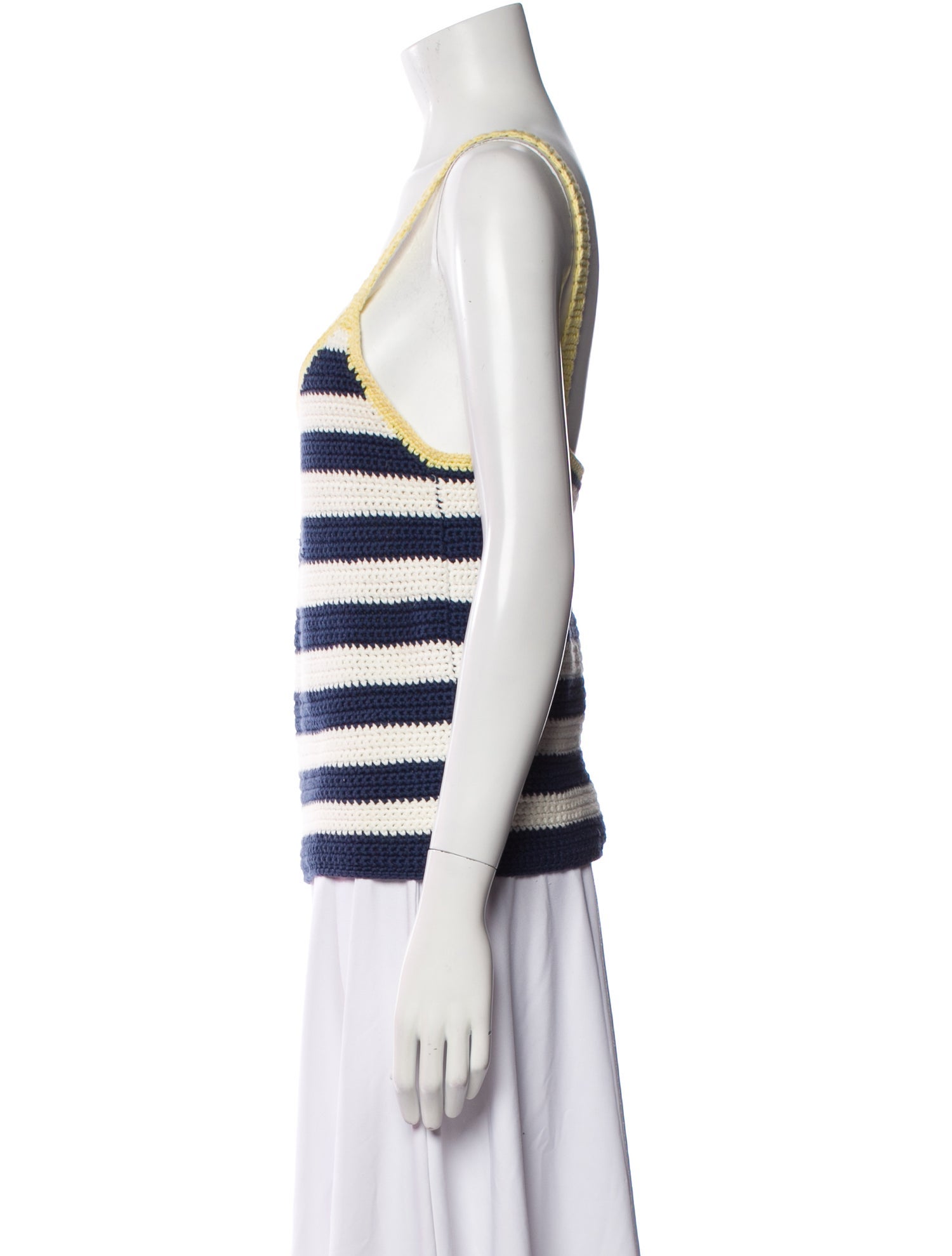 Staud Striped Scoop Neck Top