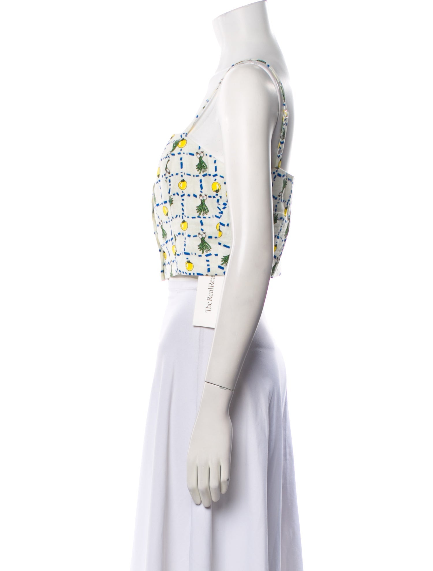 Staud Linen Printed Crop Top