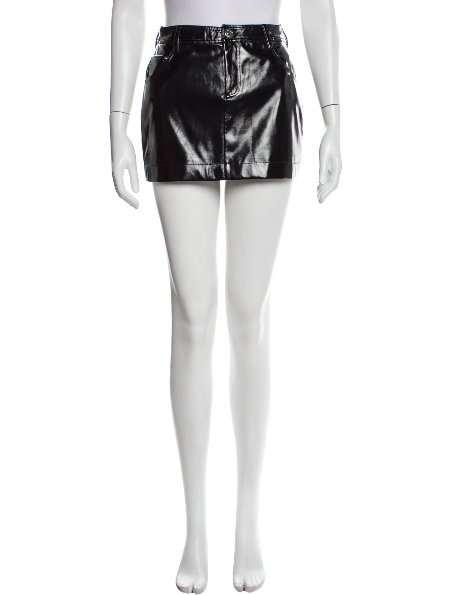 Staud Faux Leather Mini Skirt