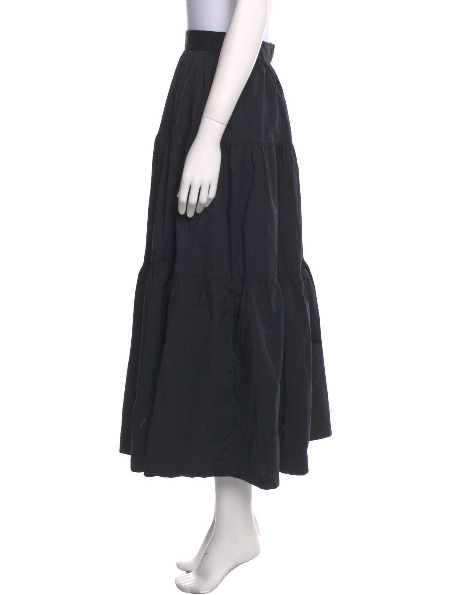 Staud Pleated Accents Midi Length Skirt