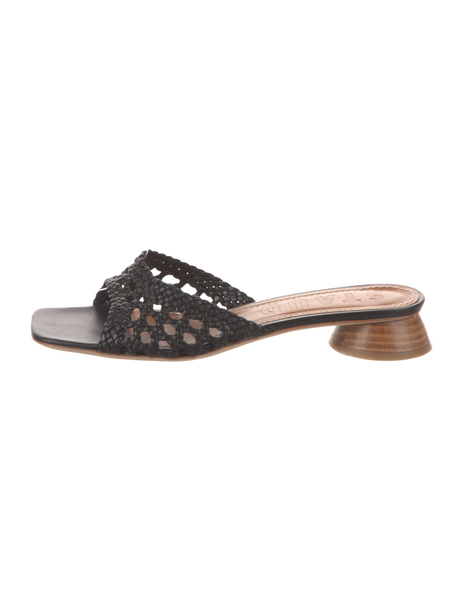Staud Leather Braided Accents Slides