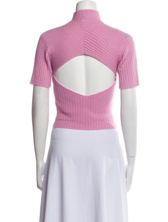 Staud Turtleneck Short Sleeve Crop Top