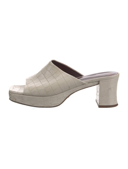 Staud Embossed Leather Slides