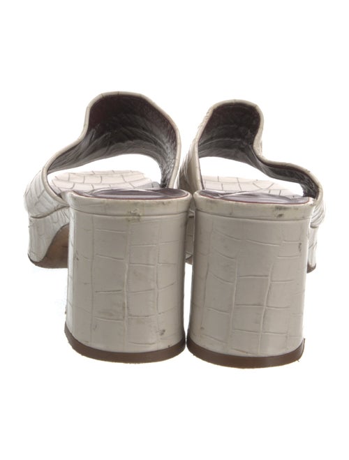 Staud Embossed Leather Slides