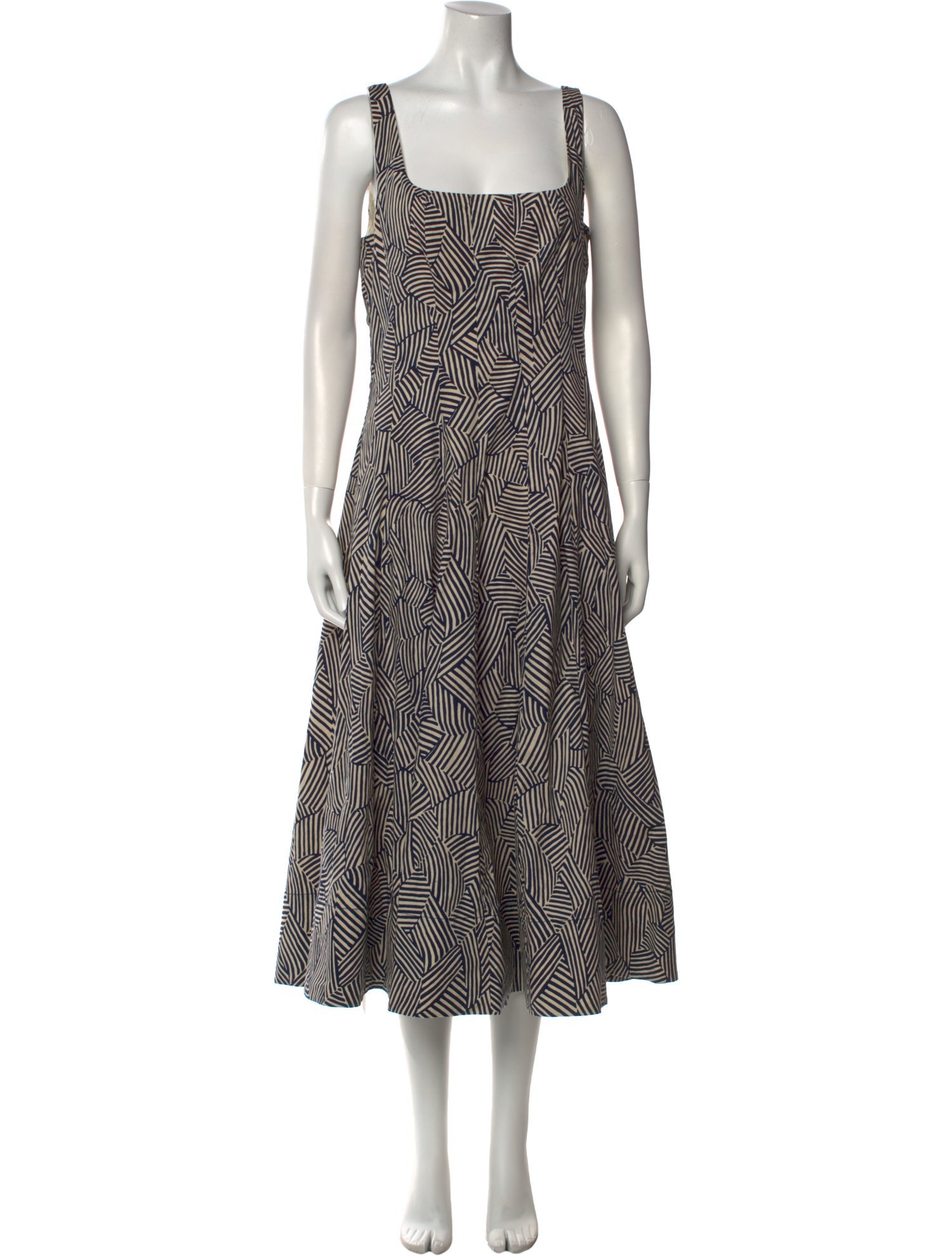 Staud Printed Midi Length Dress