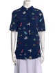 Staud Printed Short Sleeve Button-Up Top