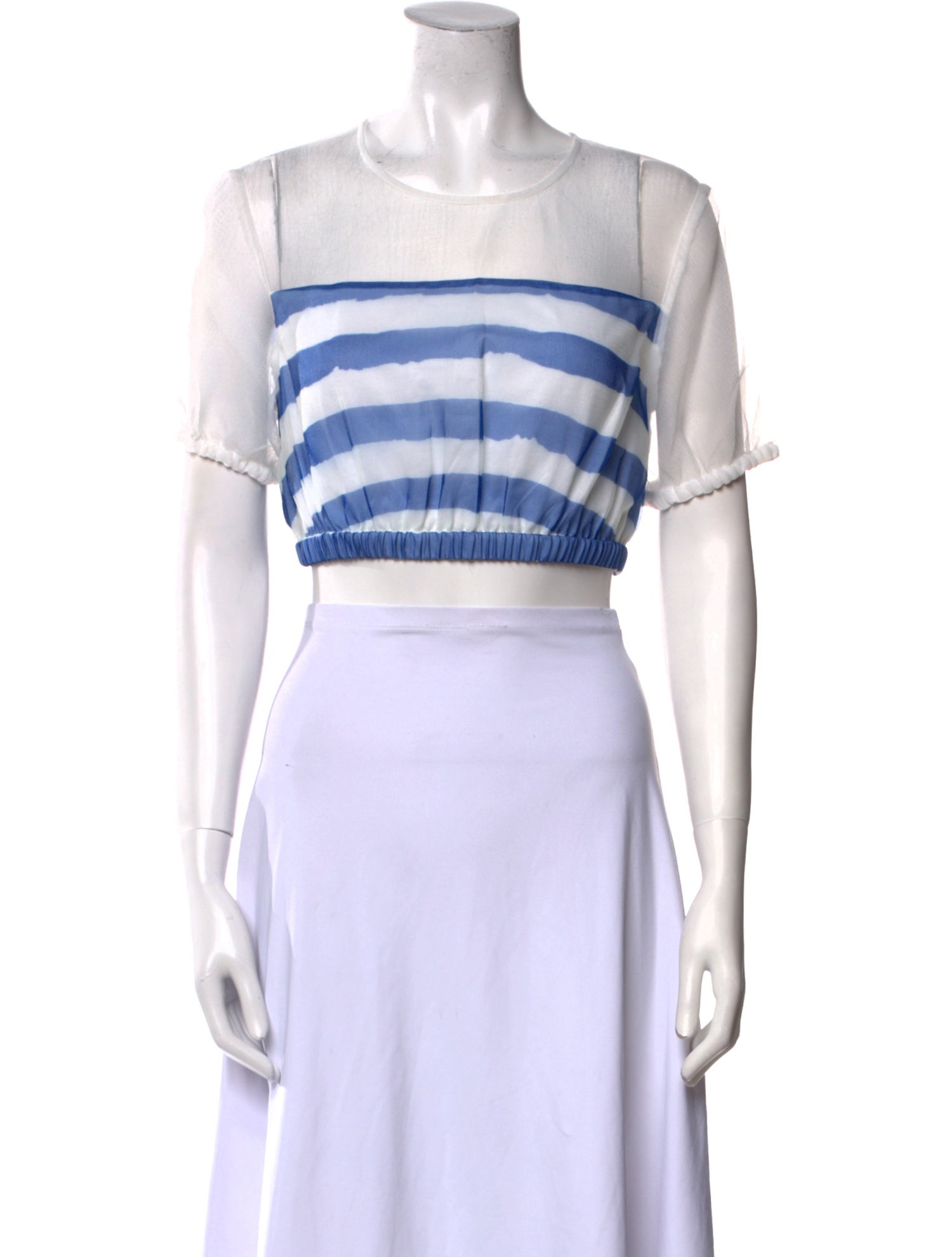 Staud Striped Scoop Neck Crop Top