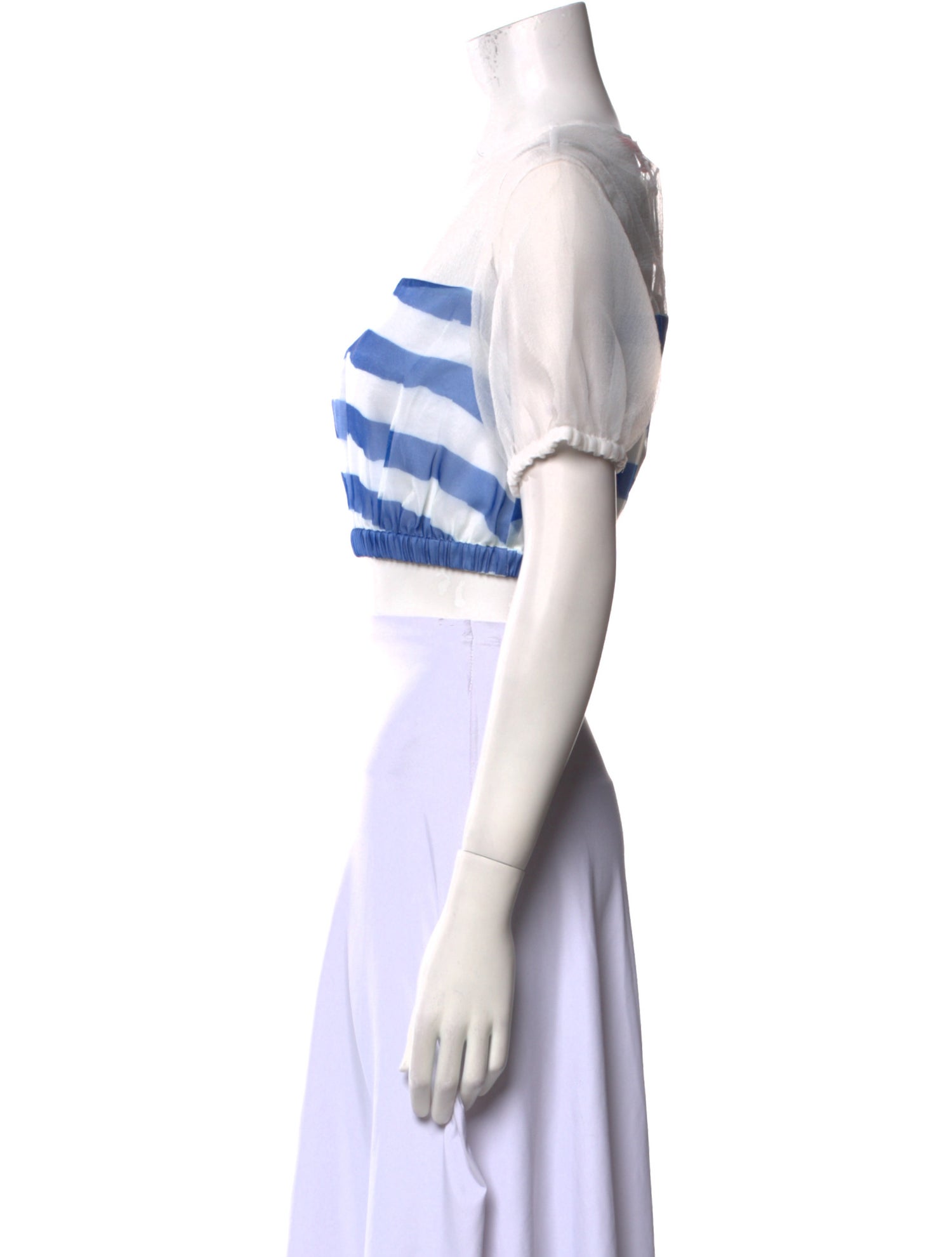 Staud Striped Scoop Neck Crop Top