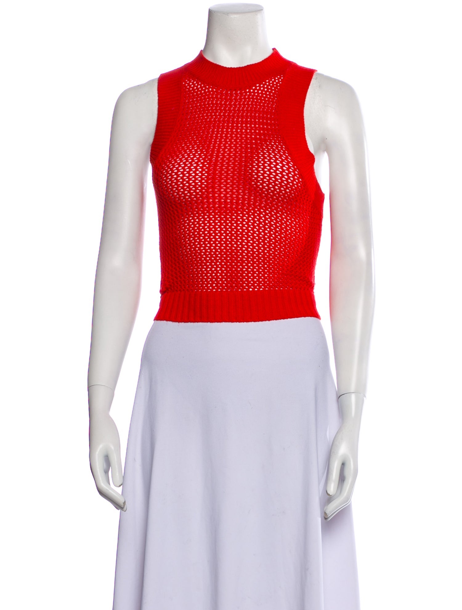 Staud Mock Neck Sleeveless Crop Top