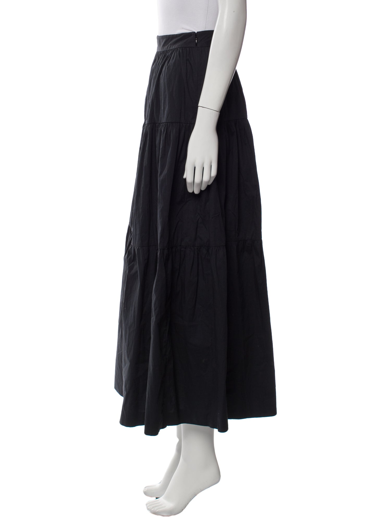 Staud Pleated Accents Midi Length Skirt