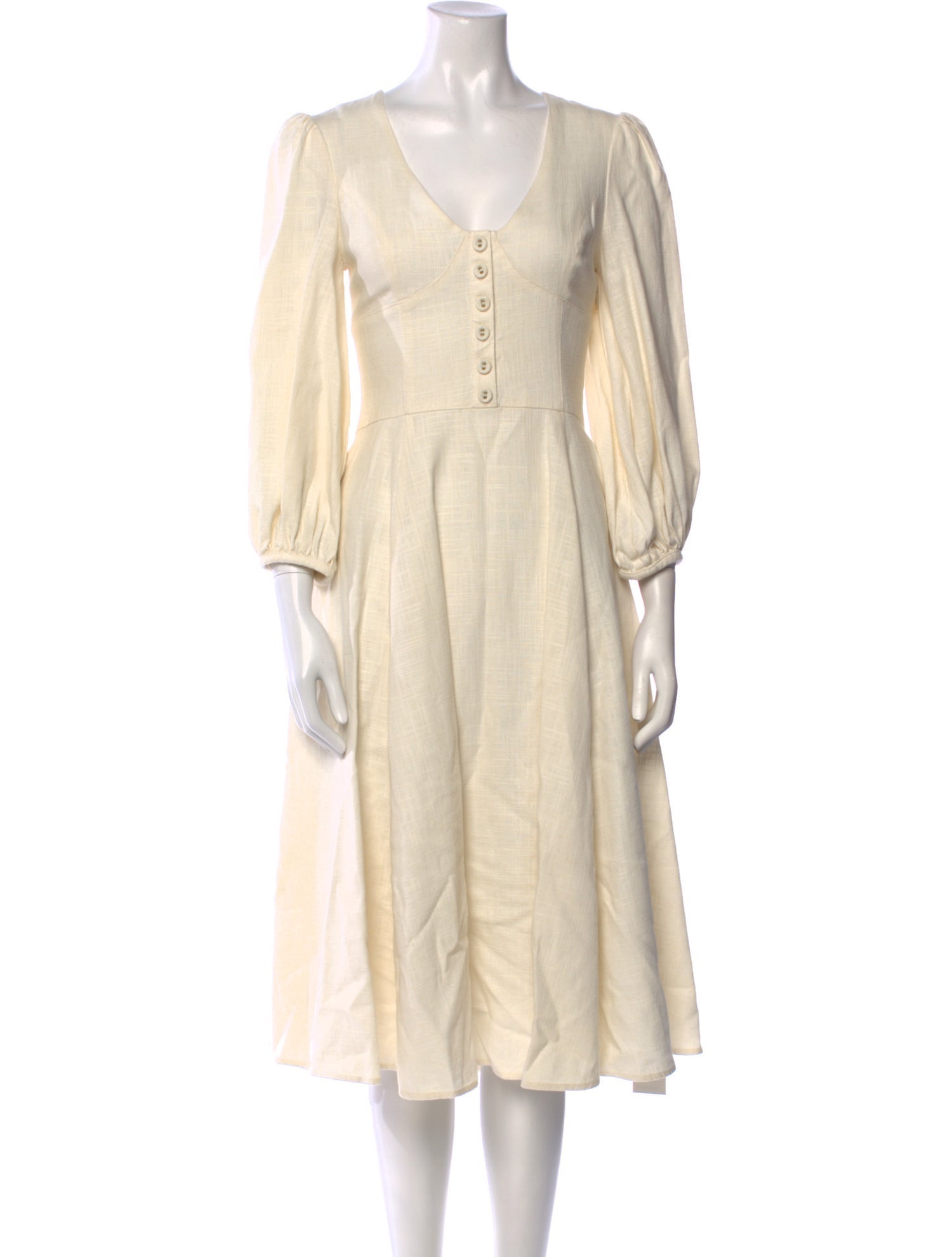 Staud V-Neck Midi Length Dress