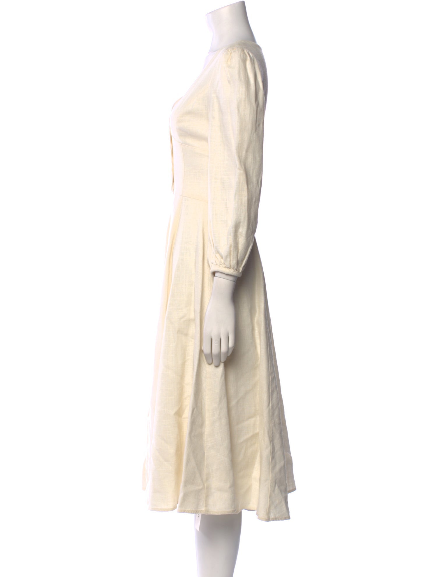 Staud V-Neck Midi Length Dress