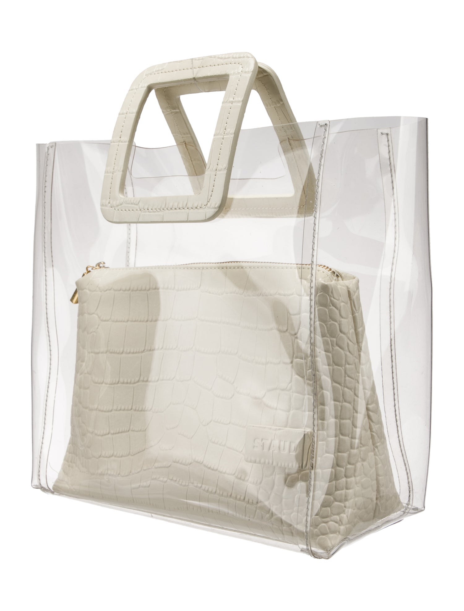 Staud Embossed Leather Top Handle Bag