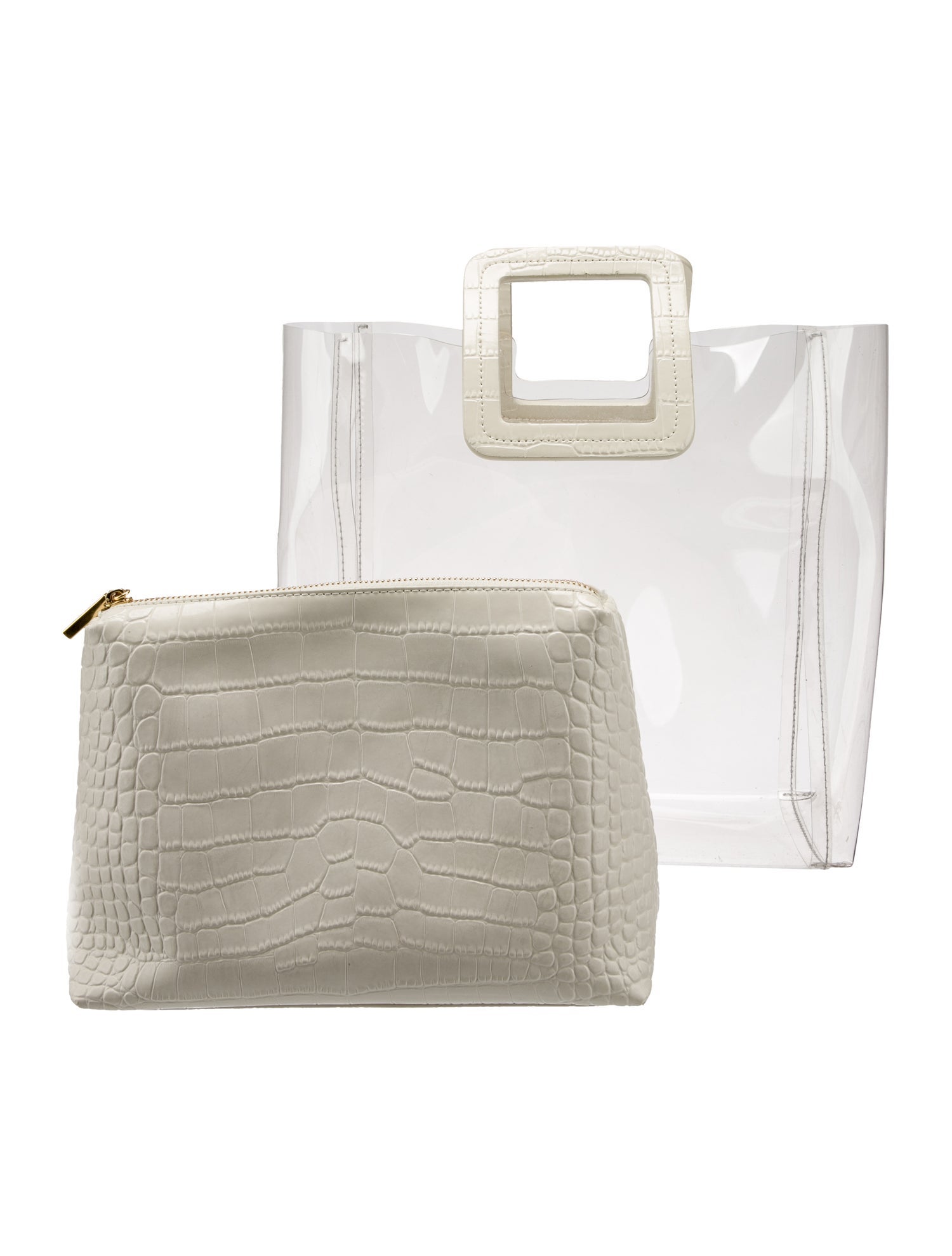 Staud Embossed Leather Top Handle Bag