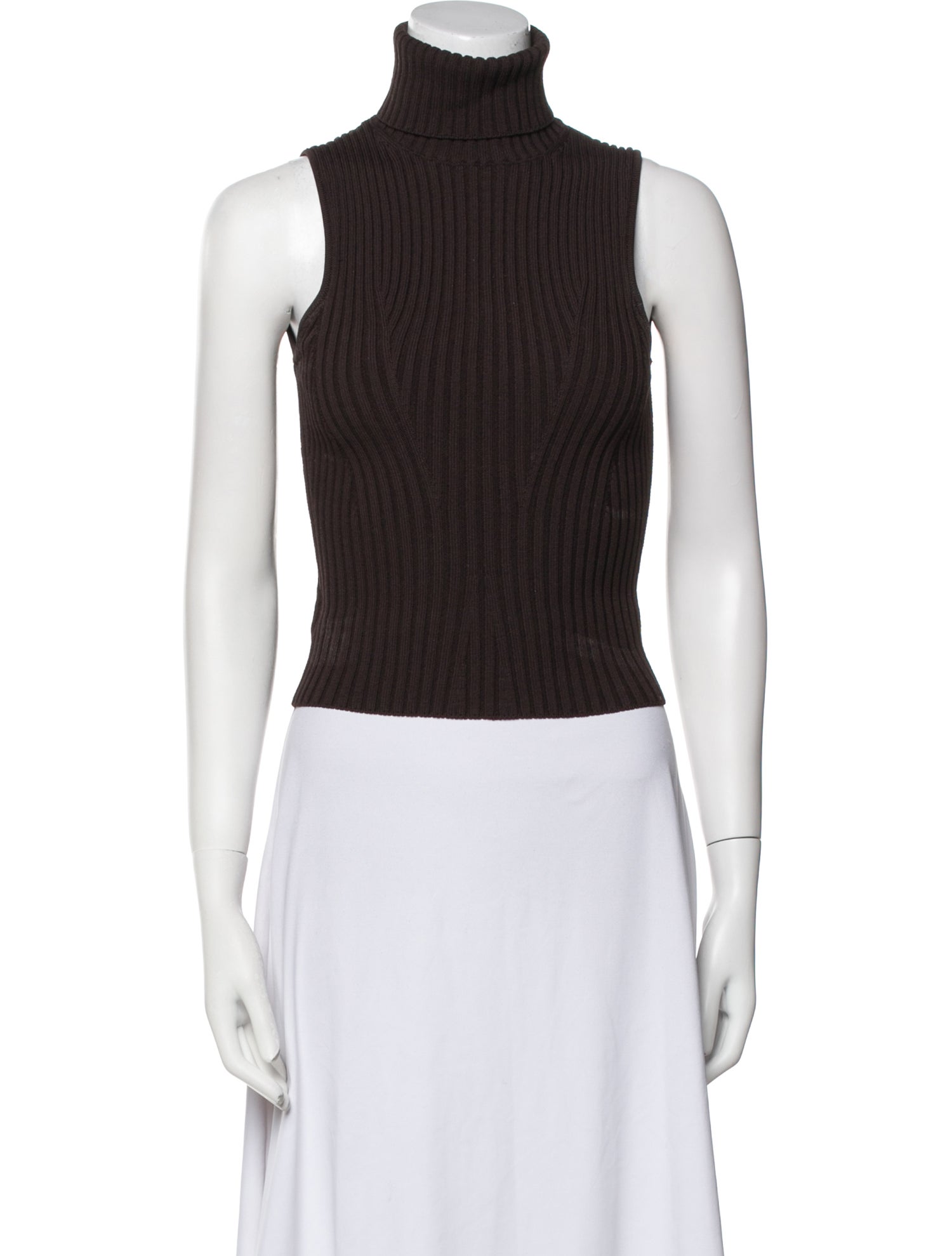 Staud Turtleneck Sleeveless Crop Top
