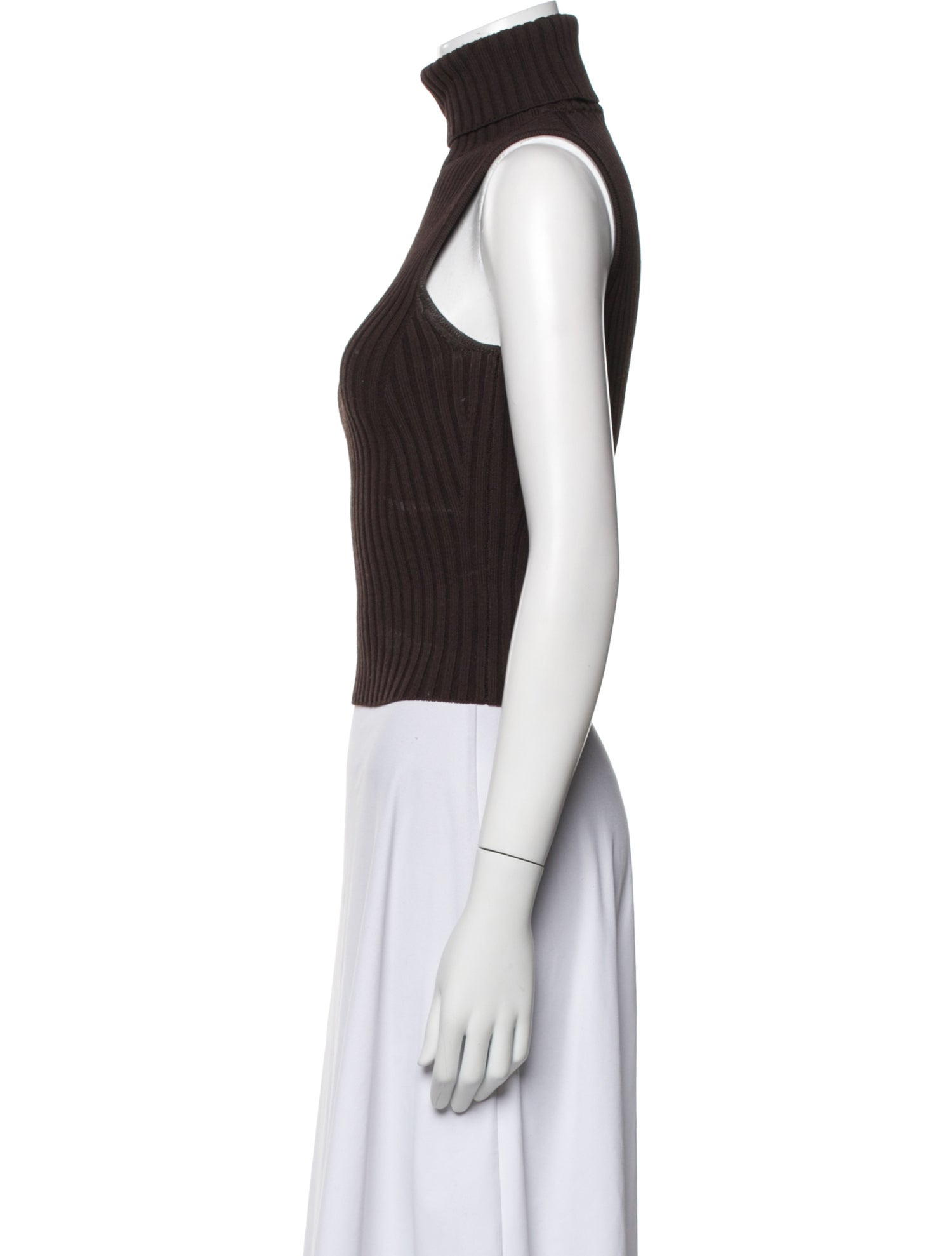 Staud Turtleneck Sleeveless Crop Top