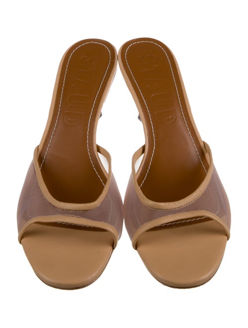 Staud Embossed Leather Slides