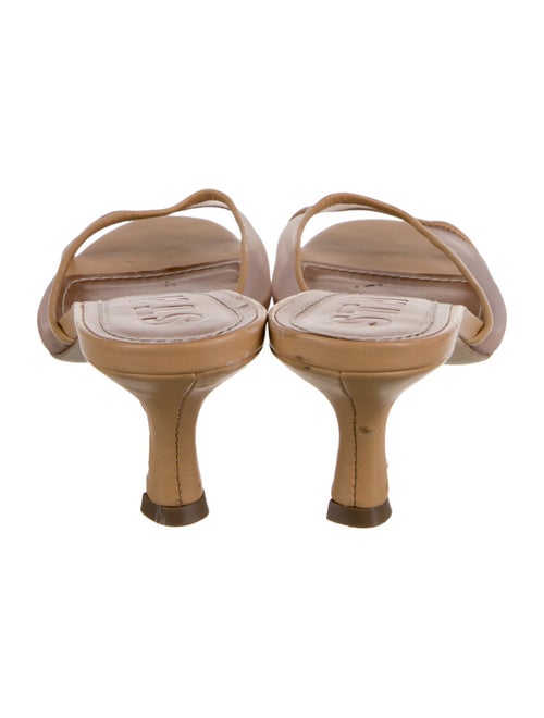 Staud Embossed Leather Slides