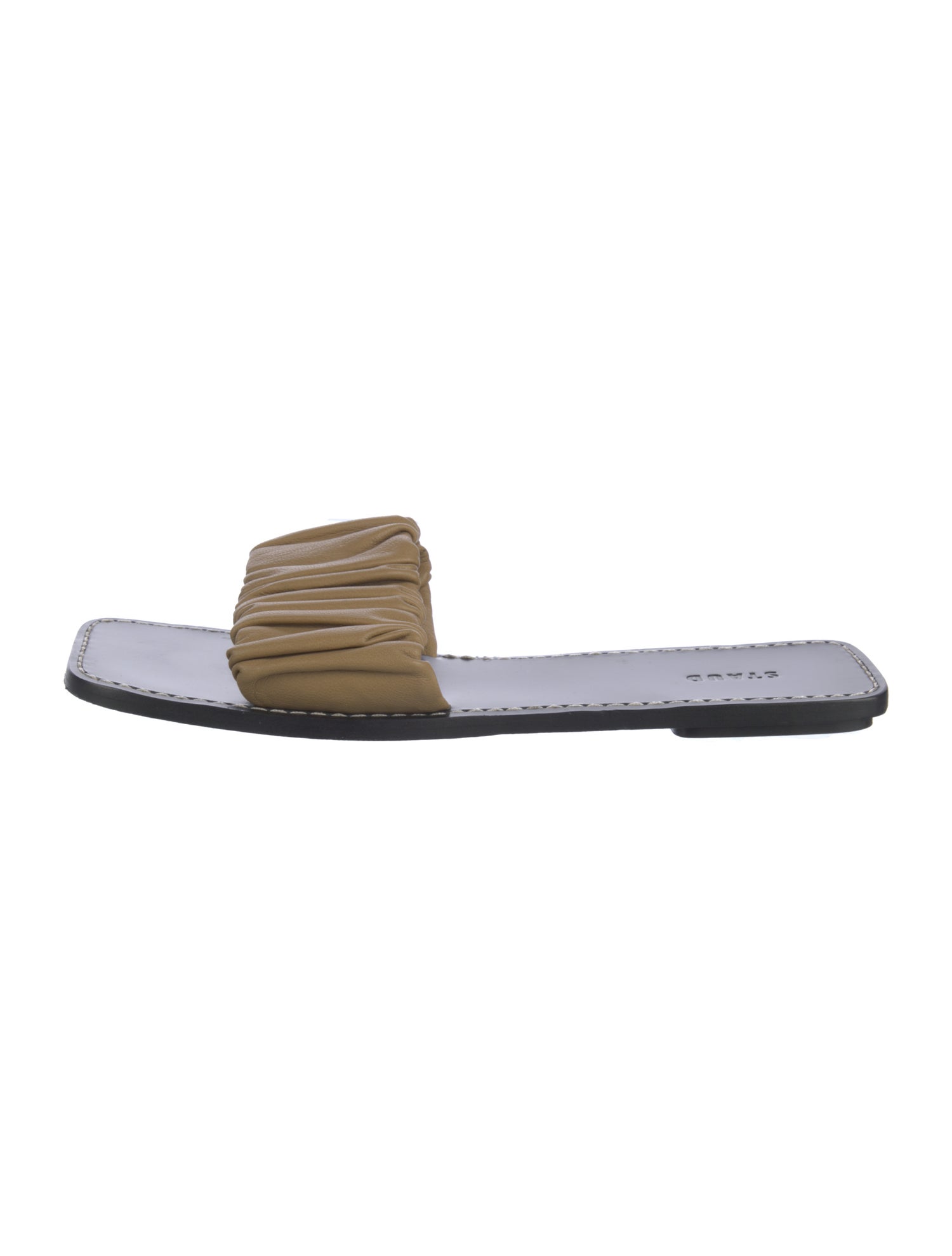 Staud Leather Pleated Accents Slides