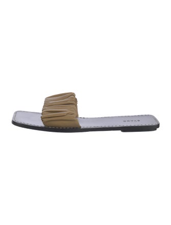 Staud Leather Pleated Accents Slides