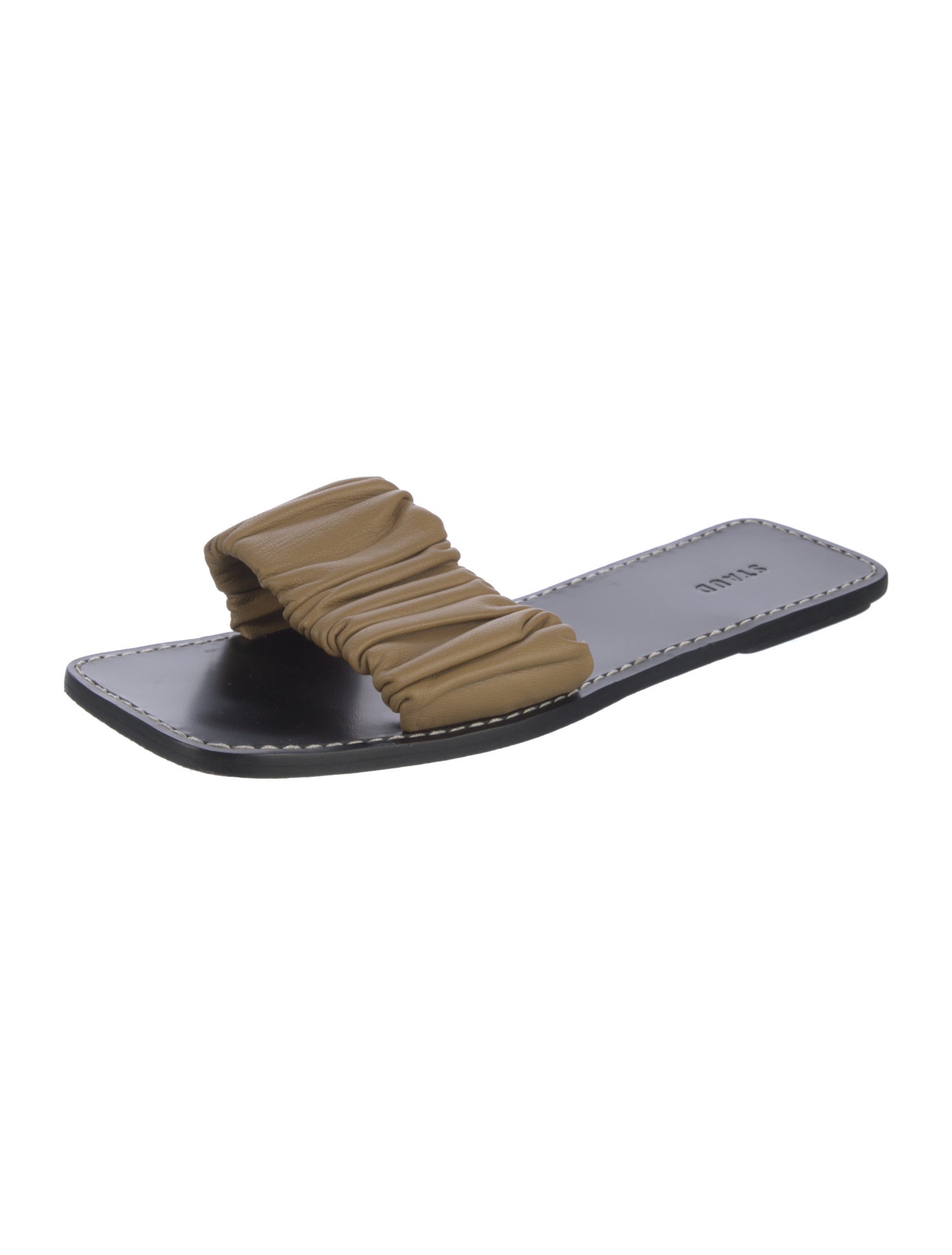 Staud Leather Pleated Accents Slides