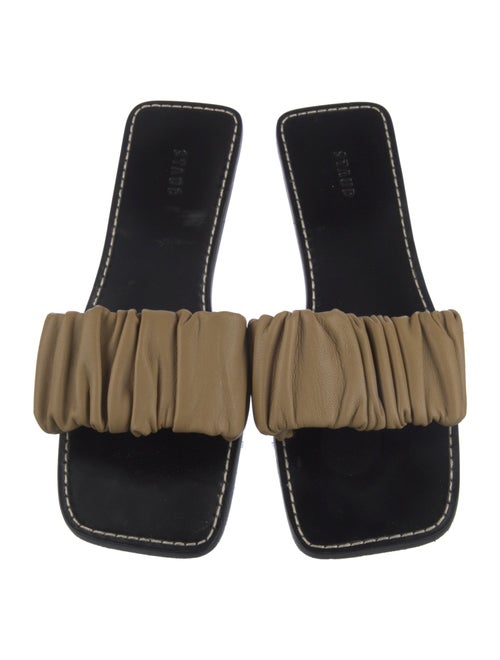 Staud Leather Pleated Accents Slides