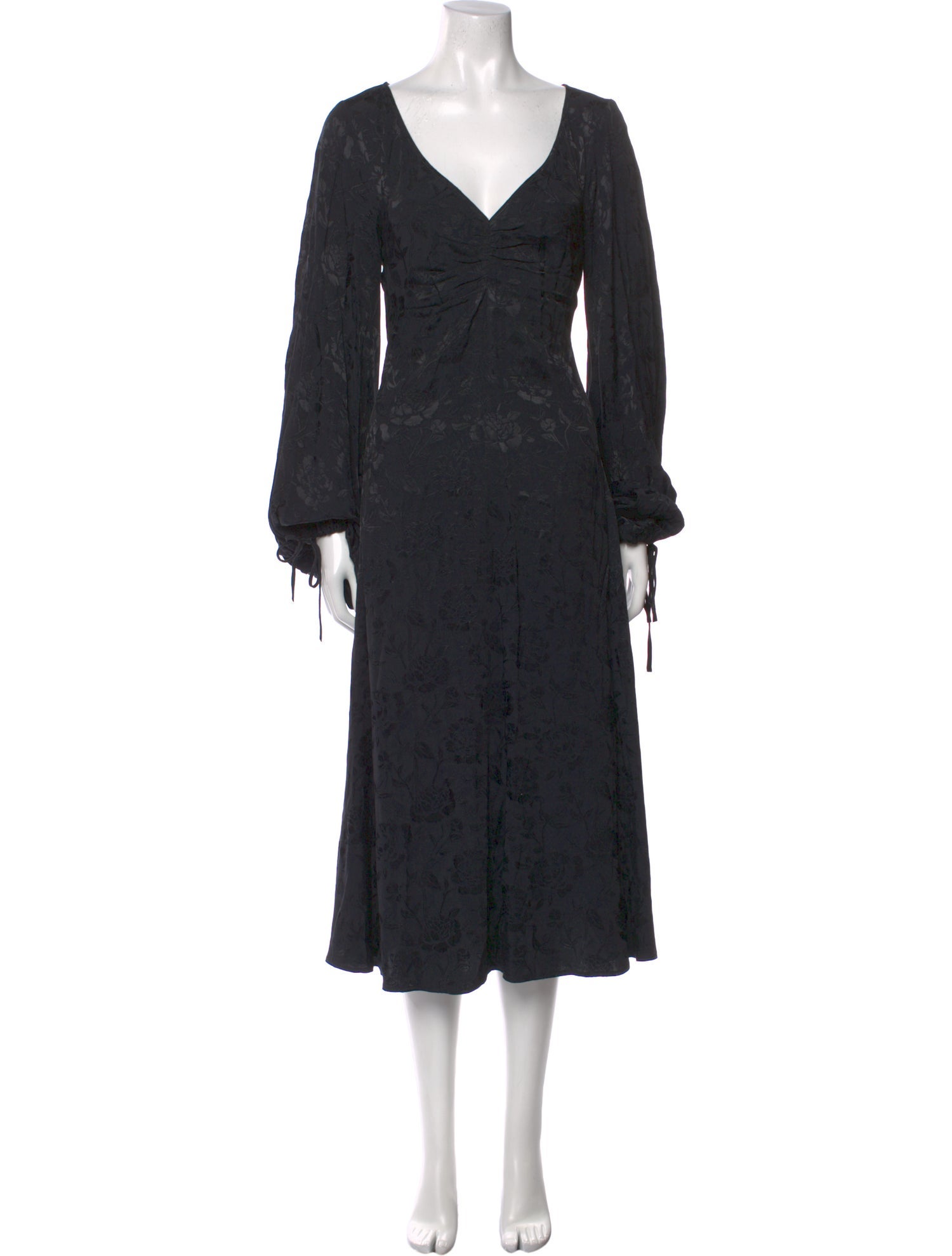 Staud V-Neck Midi Length Dress