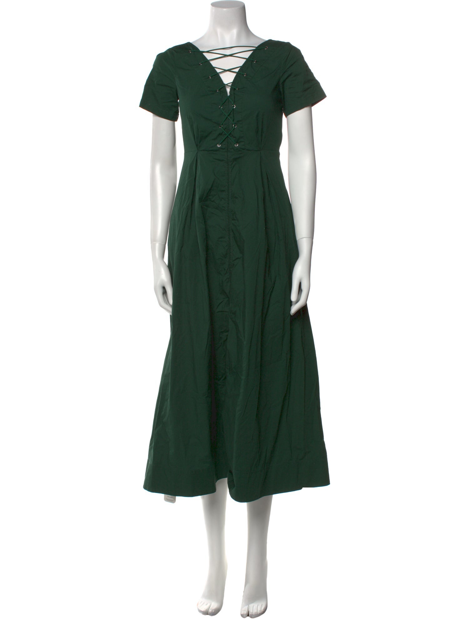 Staud Tie Neck Midi Length Dress