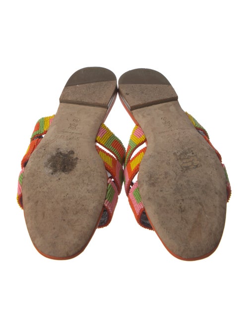 Staud Leather Beaded Accents Slides