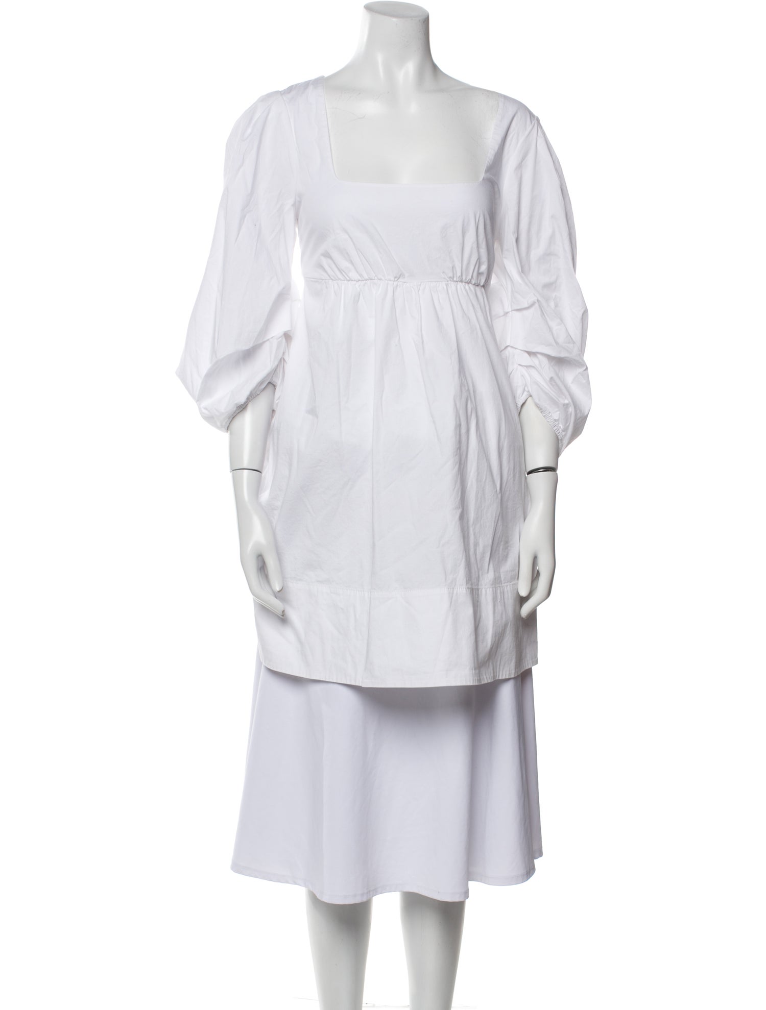 Staud Square Neckline Three-Quarter Sleeve Tunic