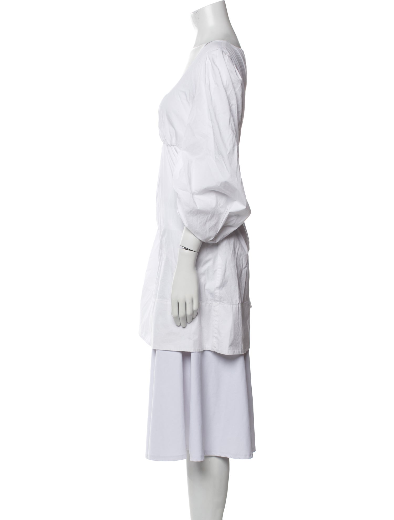 Staud Square Neckline Three-Quarter Sleeve Tunic