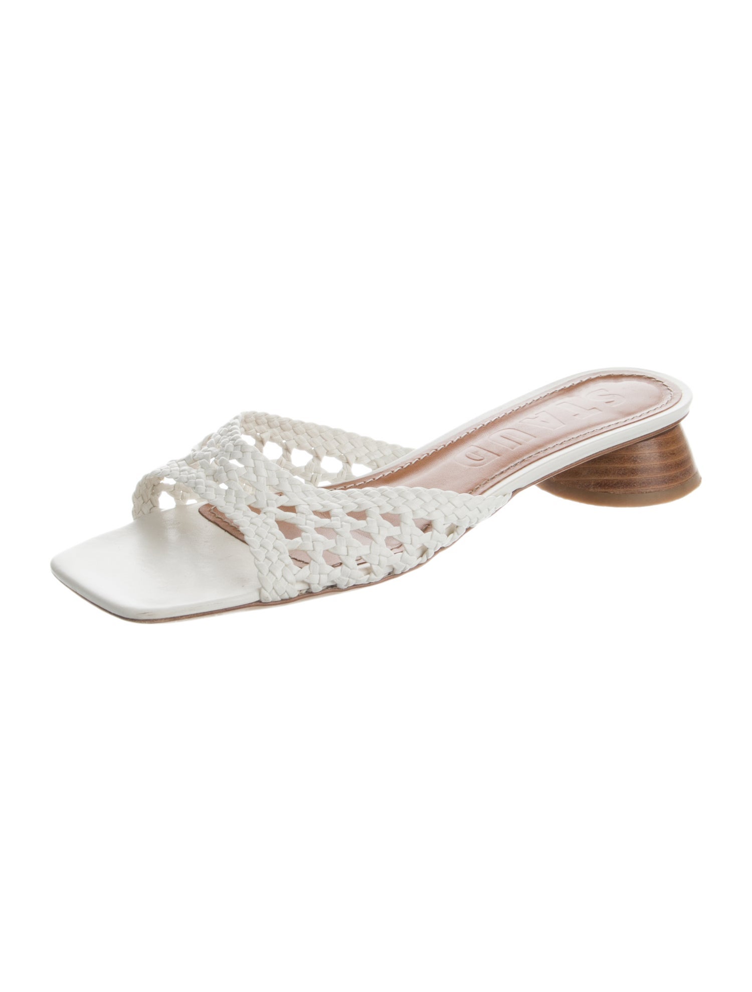Staud Leather Braided Accents Slides