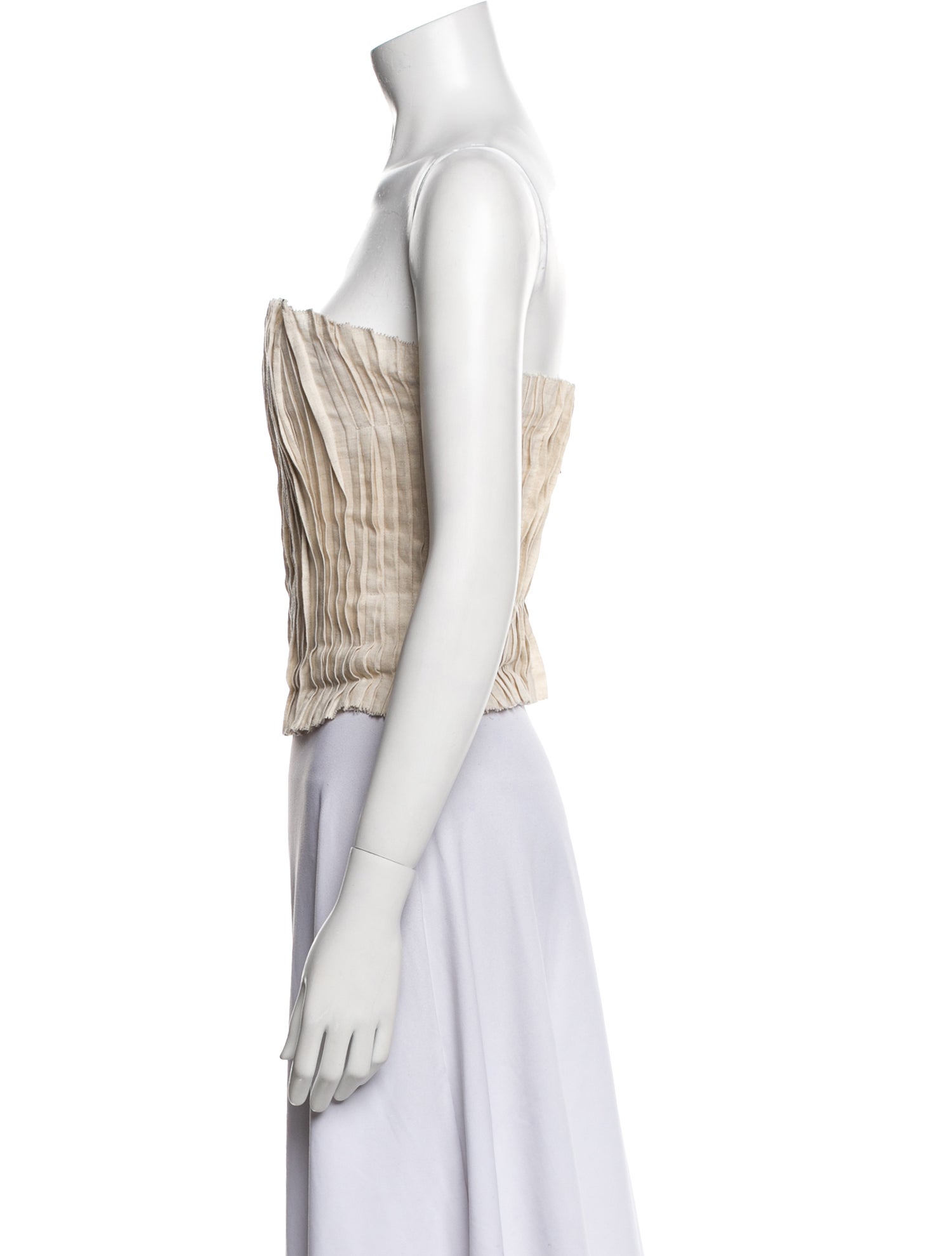 Staud Linen Strapless Crop Top