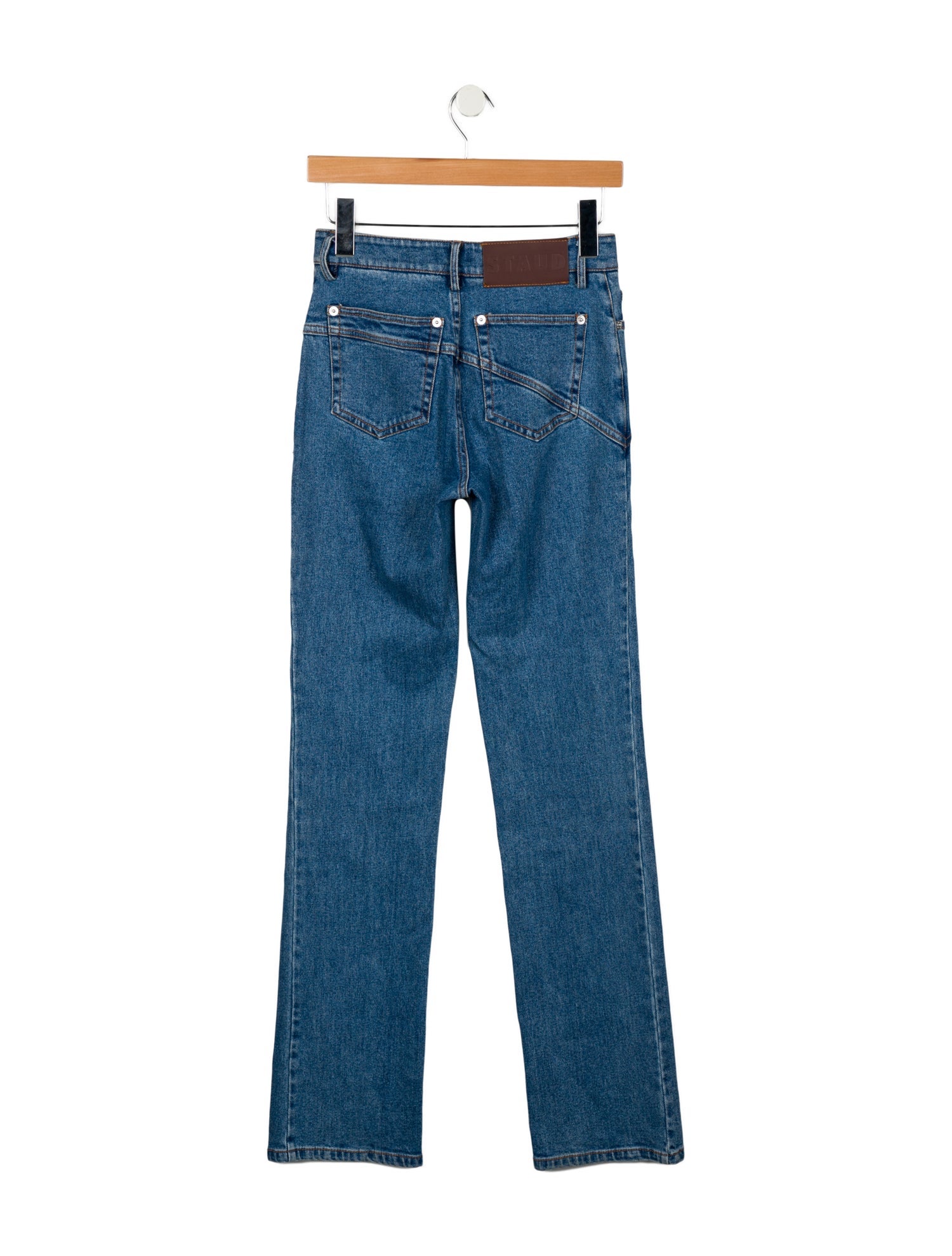 Staud High-Rise Straight Leg Jeans