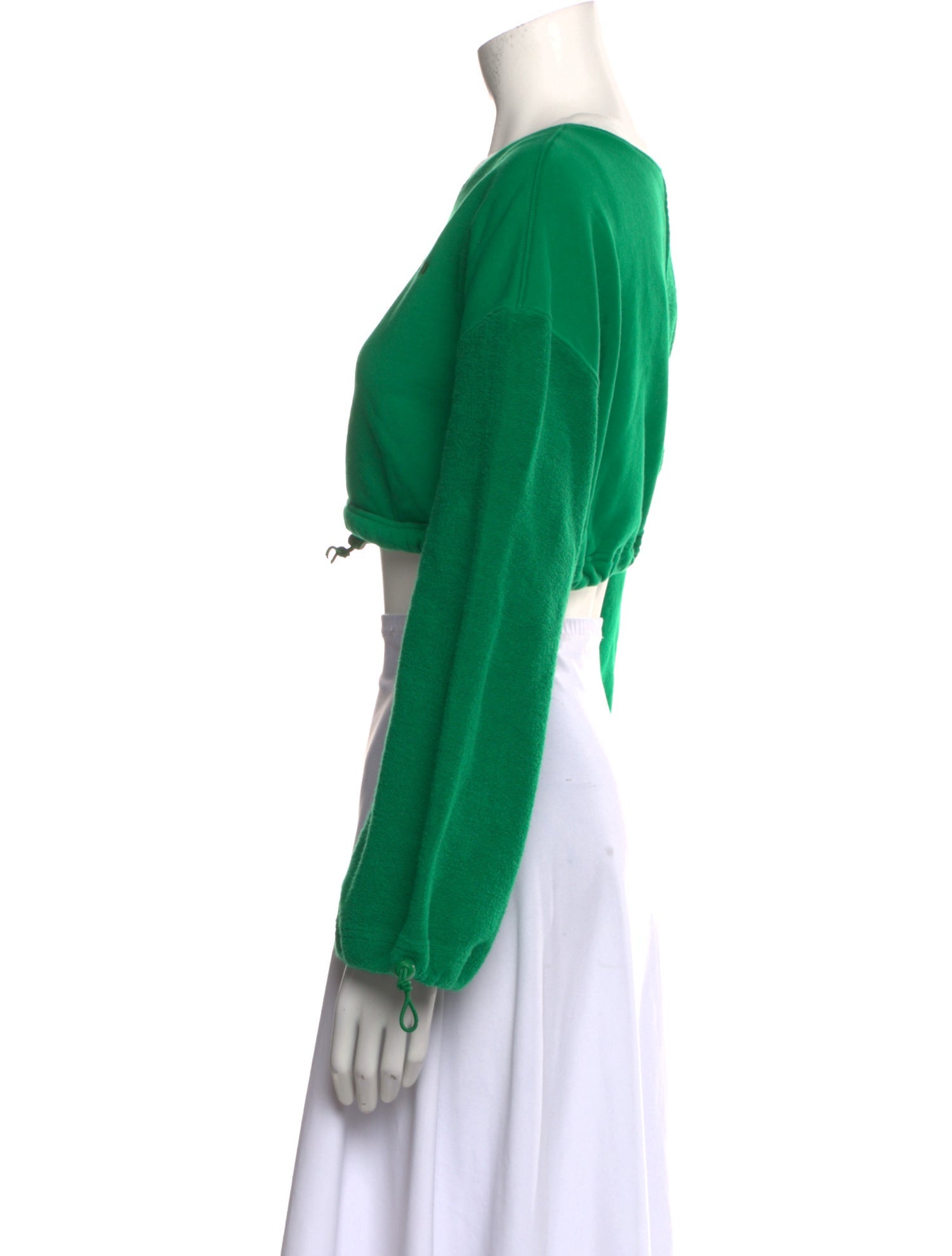 Staud Scoop Neck Long Sleeve Crop Top