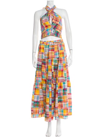 Staud Plaid Print Skirt Set